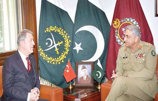 Turkish Minister of National Defence retired Gen Hulusi Akar called on Chief of Army Staff (COAS) General Qamar Javed Bajwa on Monday.