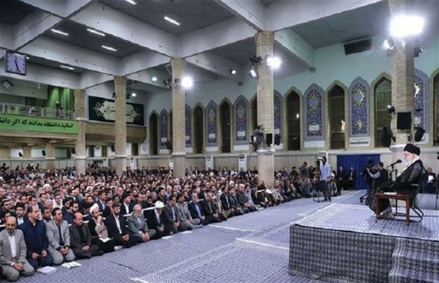 Leader of the Islamic Revolution Ayatollah Seyyed Ali Khamenei meets with a number of university professors, elites and researchers in Tehran.