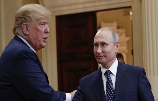 President Trump and Russian President Vladimir Putin at a joint news conference in Helsinki, Finland, July 16, 2018.