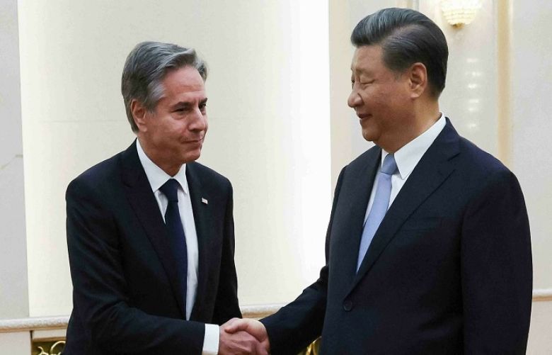 Chinese President Xi Jinping and US secretary of State Antony Blinken