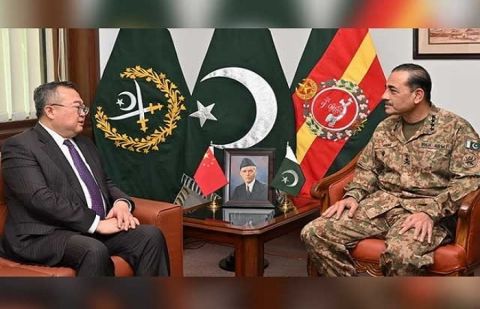 Liu Jianchao, Minister of the International Department of the Central Committee of the Communist Party of China called on Chief of Army Staff (COAS) General Asim Munir at the General Headquarters in Rawalpindi