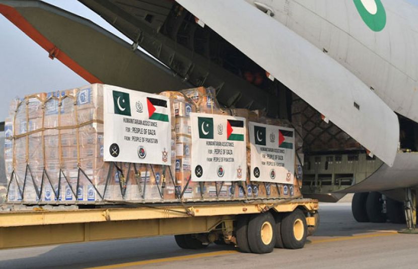 مظلوم فلسطینی بہن بھائیوں کے لیے پاکستان کی جانب سے امداد کی فراہمی کا سلسلہ جاری ہے۔